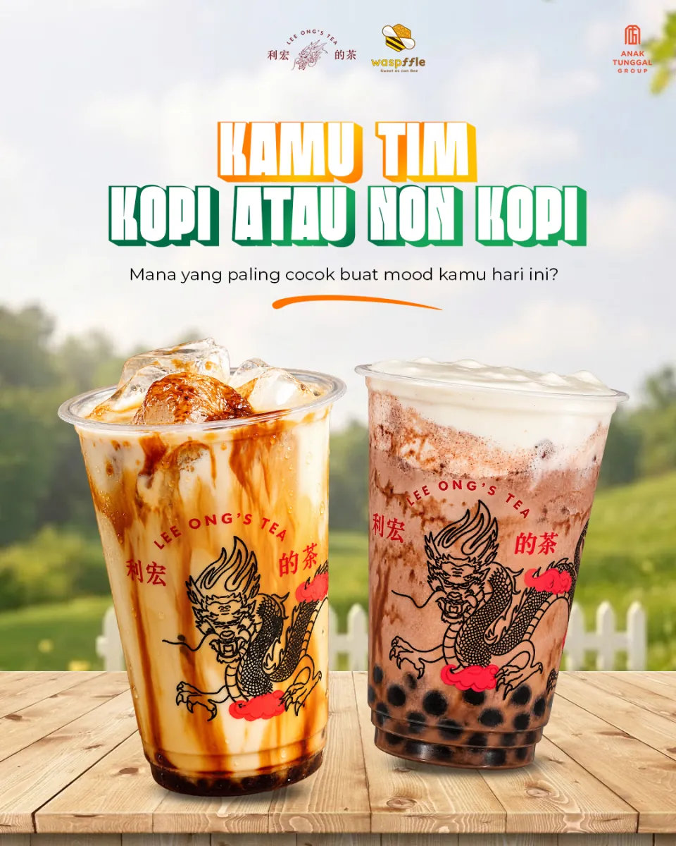 Postingan interaktif ‘Kamu tim mana?’ yang mengajak pengikut memilih kopi atau non-kopi