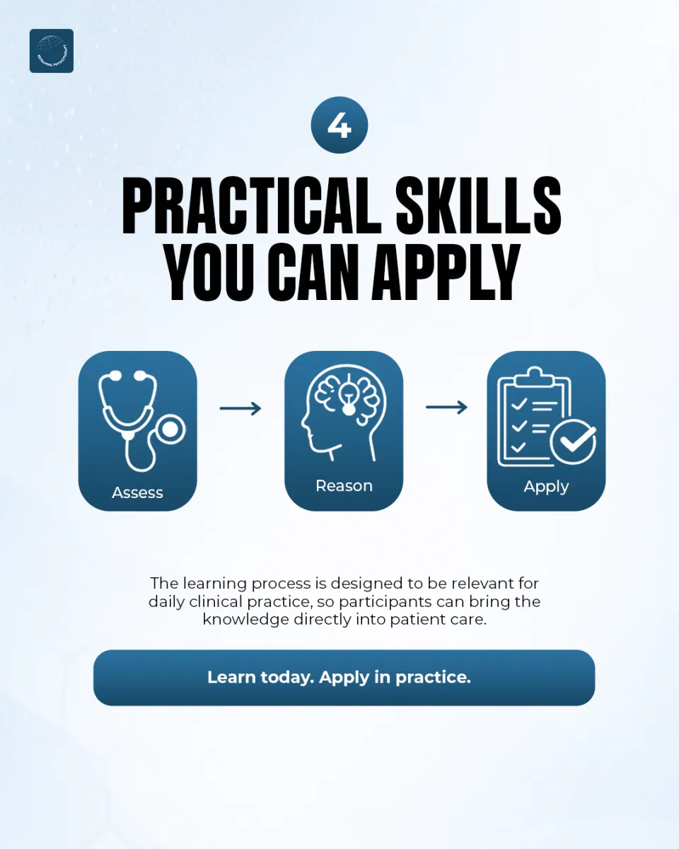 Practical skills post with the steps assess, reason and apply