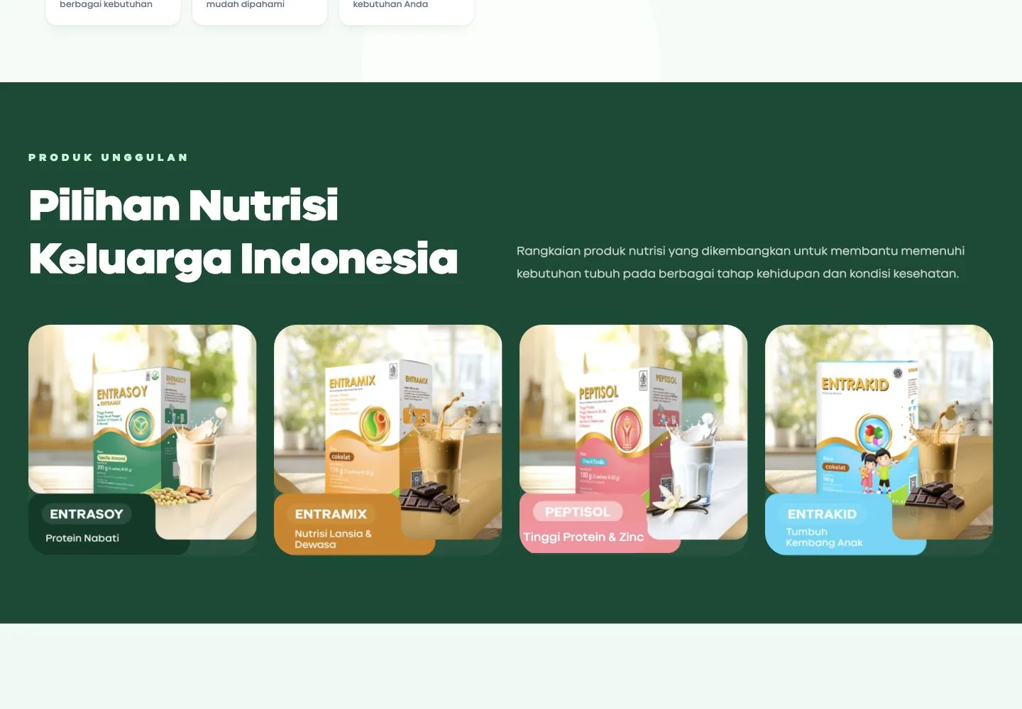 Medikal Nutrience featured products section