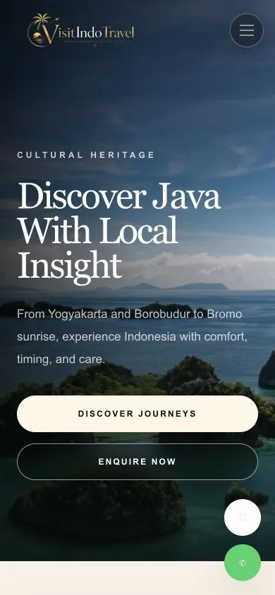 Visit Indo Travel mobile homepage